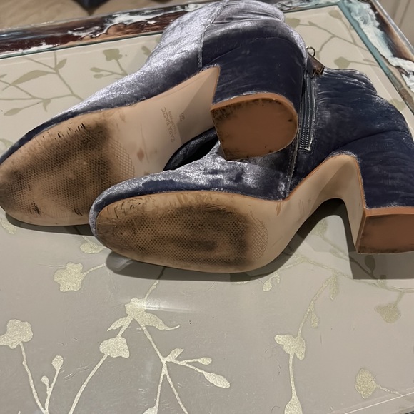 Zara collection lavender velvet platform mid ankle heeled boots - Picture 9 of 13